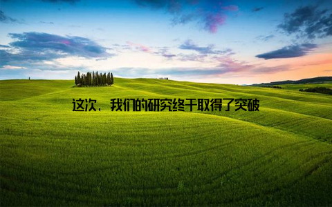 这次, 我们的研究终于取得了突破