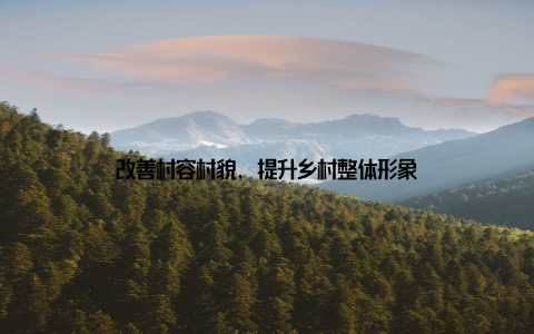 改善村容村貌, 提升乡村整体形象