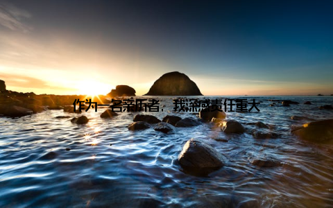 作为一名亲历者, 我深感责任重大