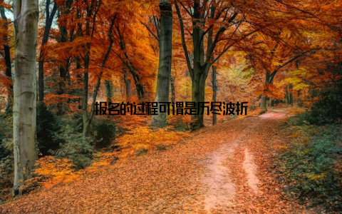 报名的过程可谓是历尽波折