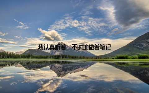 我认真听着, 不时地做着笔记