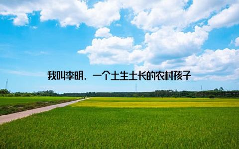 我叫李明, 一个土生土长的农村孩子