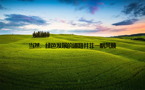 当然, 绿色发展的道路并非一帆风顺