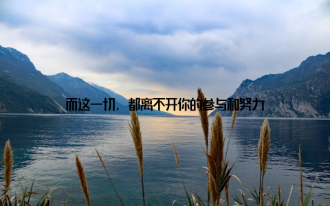 而这一切, 都离不开你的参与和努力