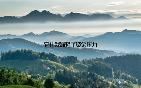 它让我减轻了资金压力