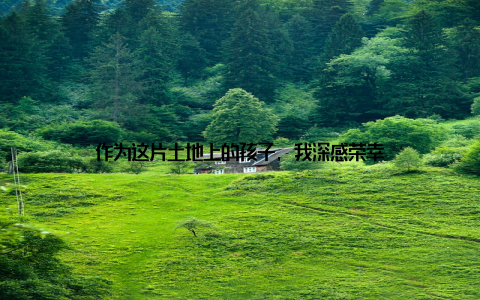 作为这片土地上的孩子, 我深感荣幸