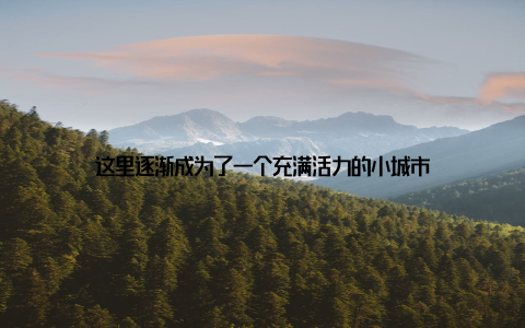 这里逐渐成为了一个充满活力的小城市