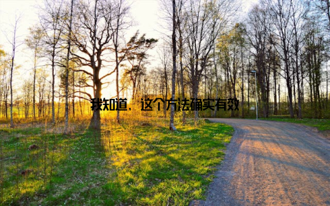 我知道, 这个方法确实有效