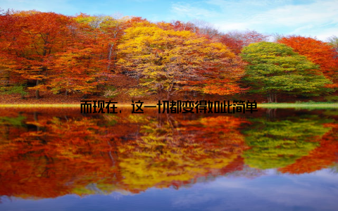 而现在, 这一切都变得如此简单