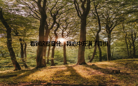 看到这些变化, 我心中充满了喜悦