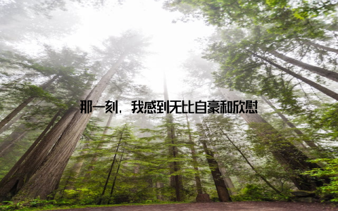 那一刻, 我感到无比自豪和欣慰