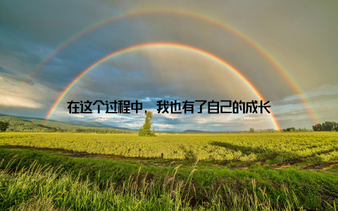 在这个过程中, 我也有了自己的成长