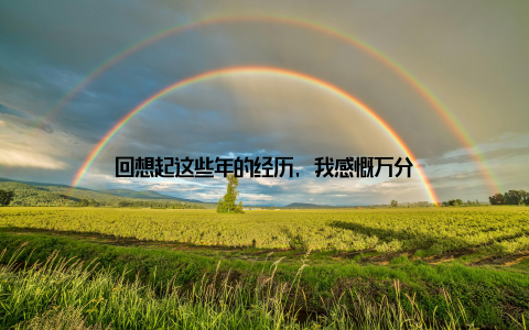 回想起这些年的经历, 我感慨万分